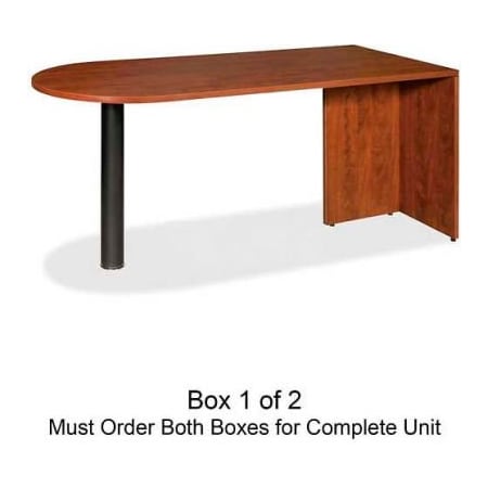 Sp Richards Lorell Peninsula Desk Without Post - 66"W x 30"D x 29-1/2"H - Cherry - Essentials Series LLR69415